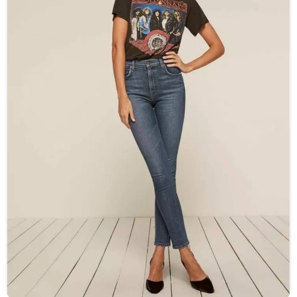Reformation High Rise Skinny Jeans Rhine Size 23 Minimalist Casual Normcore‎